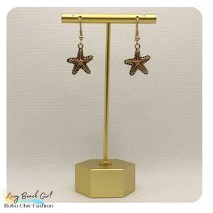 METAL ENAMEL STARFISH EARRINGS